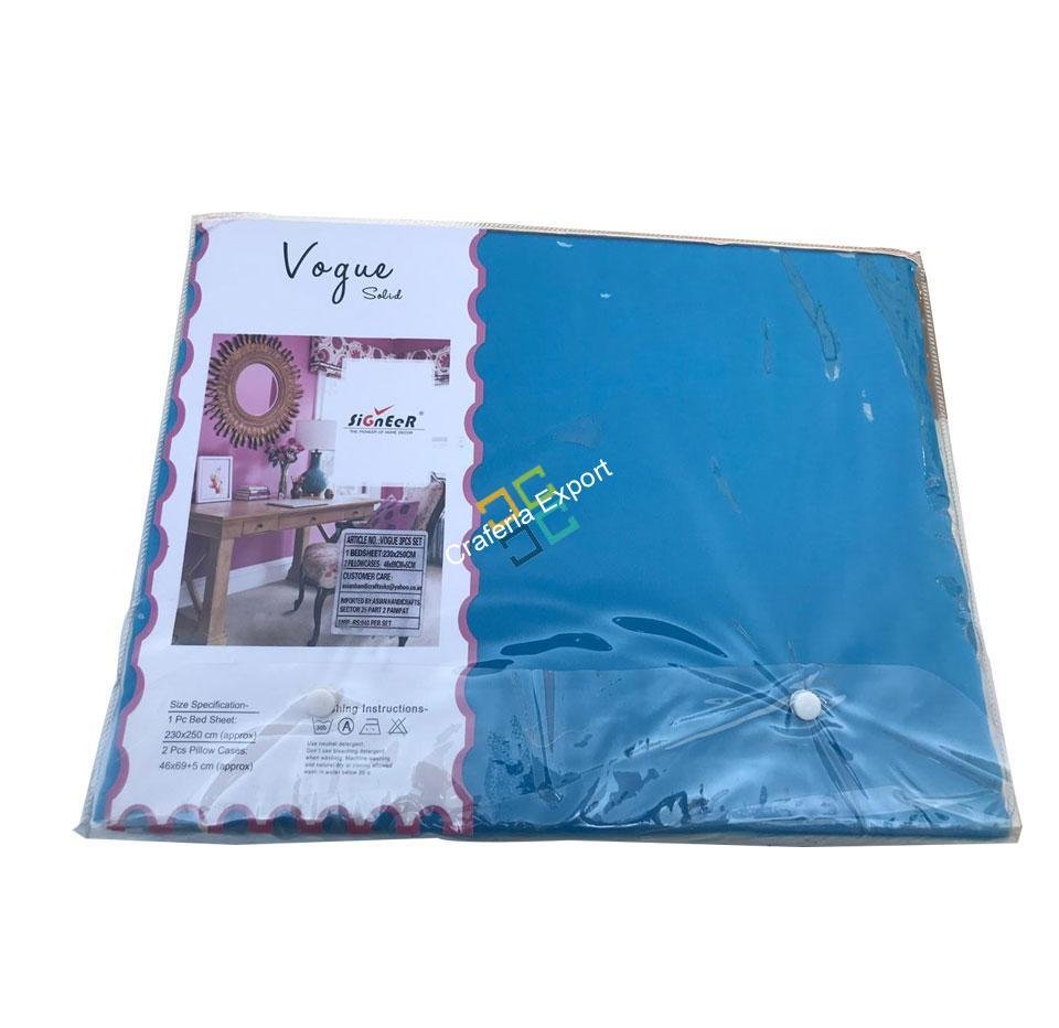 Comfortable Plain Cotton Double Bedsheet with 2 Pillow Covers - Image 3