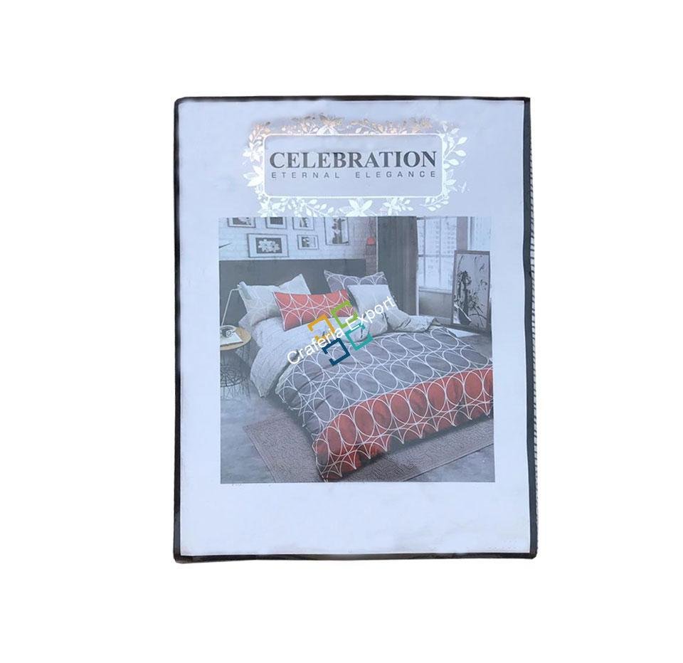 Comfort Cotton Grey printed double bedsheet with two pillow covers - Image 3