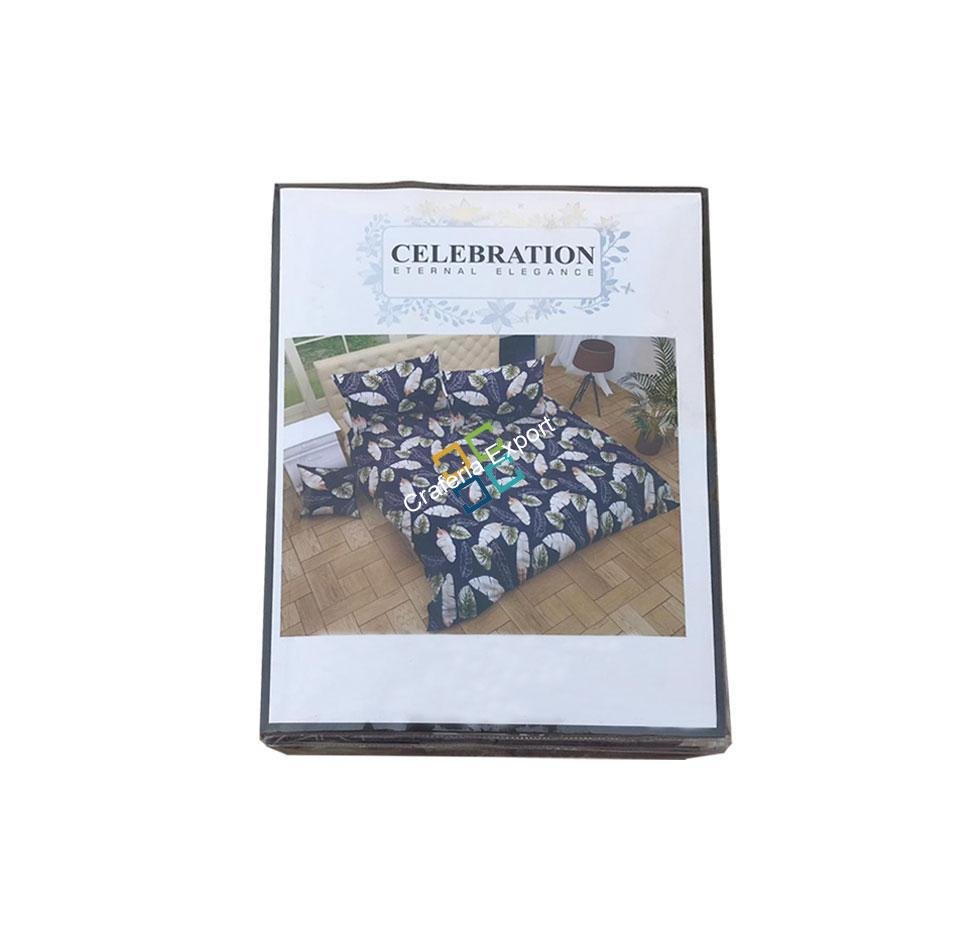 Leaf Printed cotton double Bedsheet with two pillow covers - Image 2