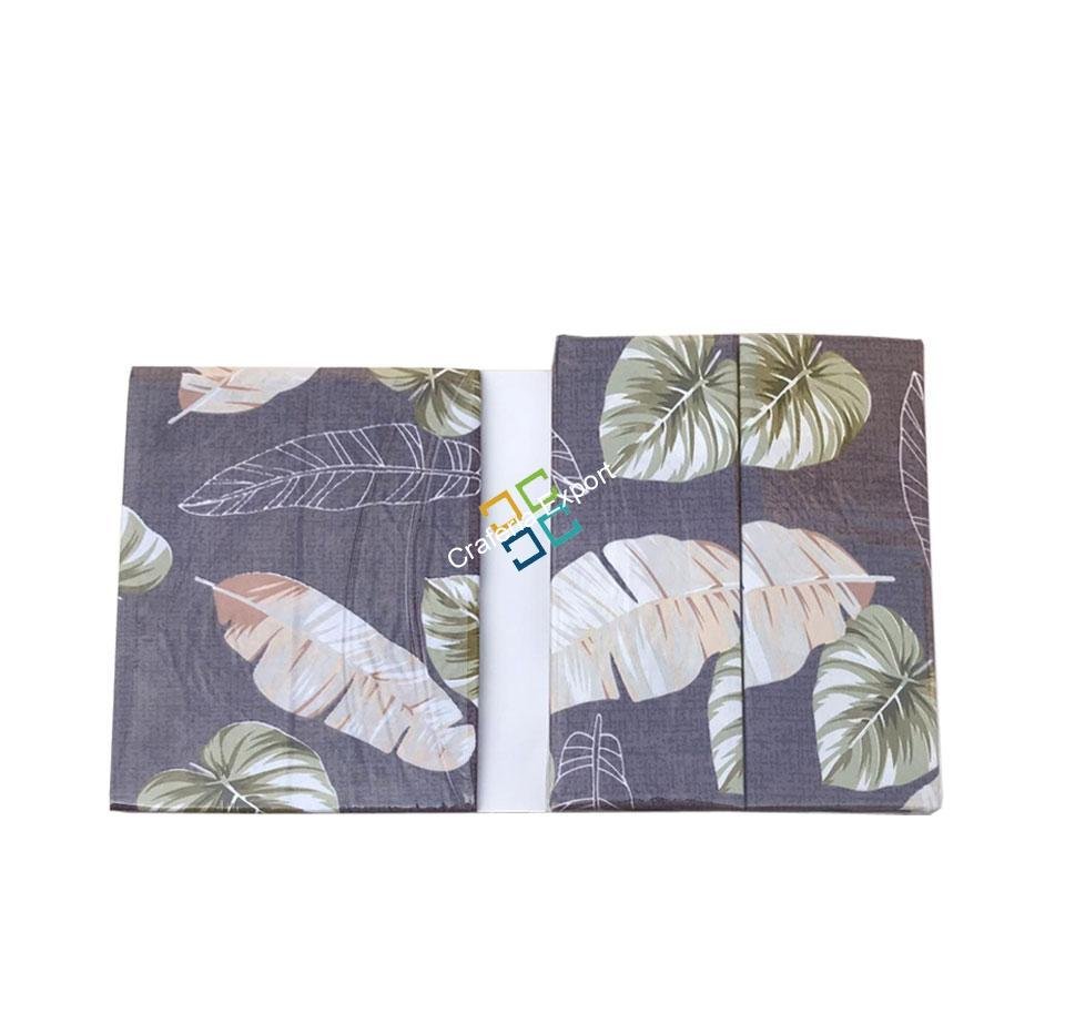 Leaf Printed cotton double Bedsheet with two pillow covers - Image 3