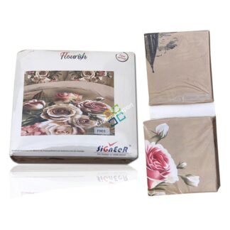 Florid print cotton single bedding with 1 pillow cover