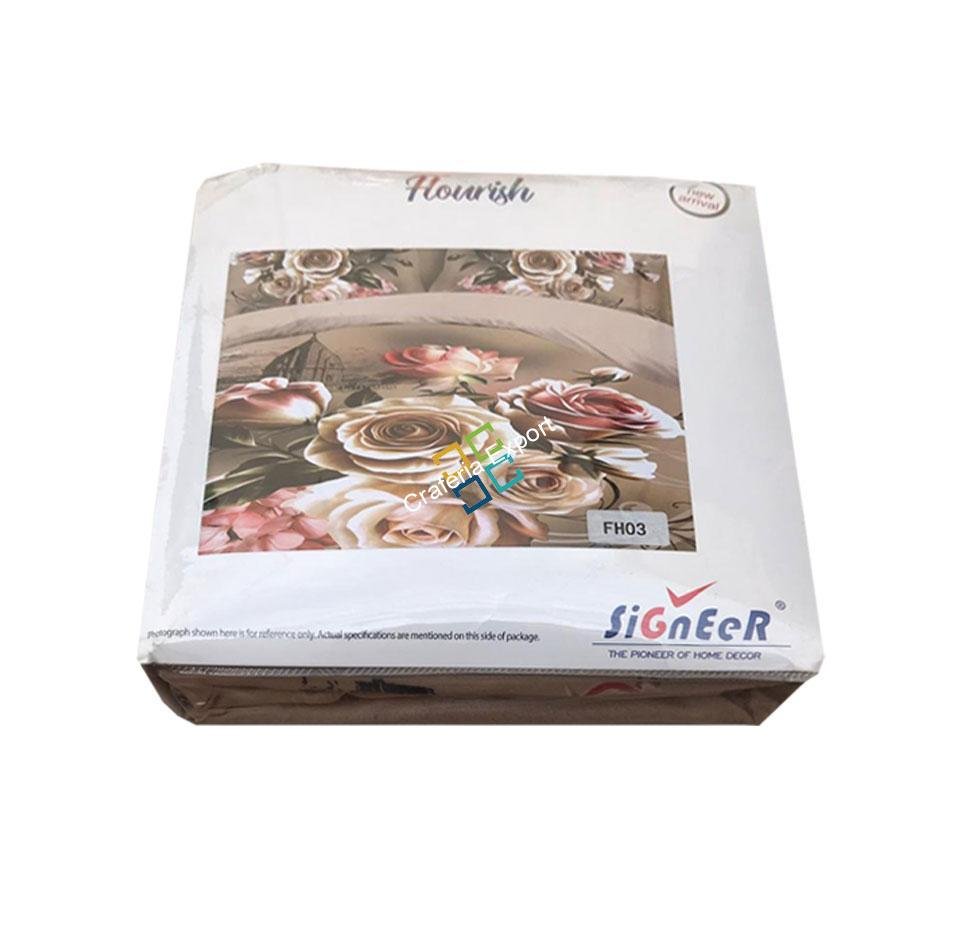 Florid print cotton single bedding with 1 pillow cover - Image 2