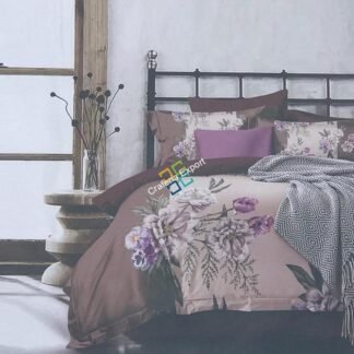 Attractive Flower Print Cotton King Size Bedsheet With Two Pillow Cover