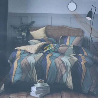 Zig Zag Print Comfortable King Bedsheet with Two Pillow Cover