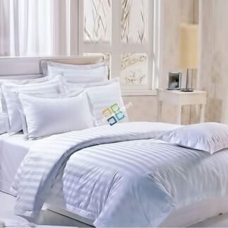 Plain White Cotton Double Bedsheet with 2 pillow cover