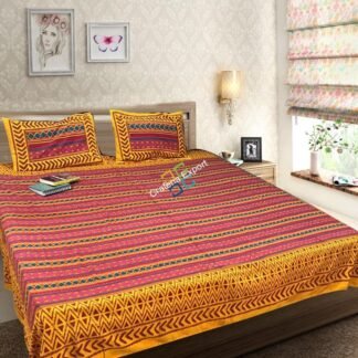 Cotton Double Bedsheet With 2 Pillow Cases