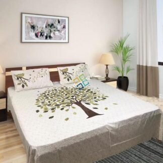 Rajasthani Traditional Printed Double Bedsheet with Two Pillow Covers