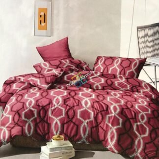 Antique Hexagon Printed Design Double Bedsheet For Home/Room Decor