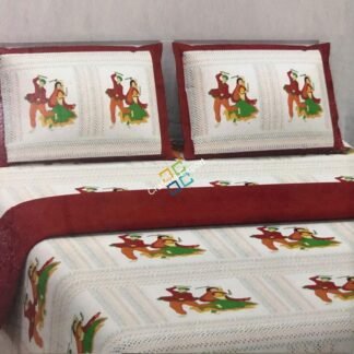 Ethnic Cotton Printed King Size Bedsheet With 2 Pillow Covers For Home Decor