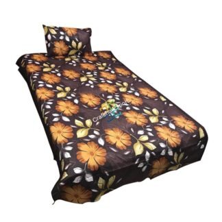 Floral Design Abstract Single bedsheet with One Pillow Cover