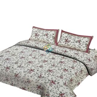 soft and soothing branches of flower with leaves printed Double bedsheets with two pillow covers