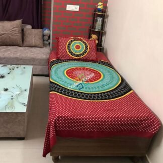 Printed  Unique Single Bedsheet with One Pillow Cover