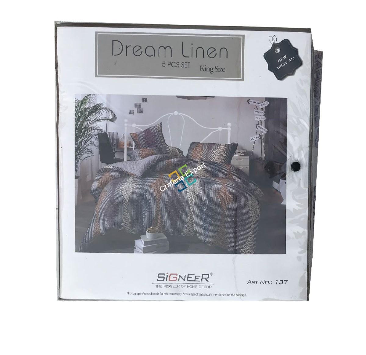 Lovely cotton King size Bedsheet with 2 Pillow and 2 Cushion ( Set of 5) - Image 2