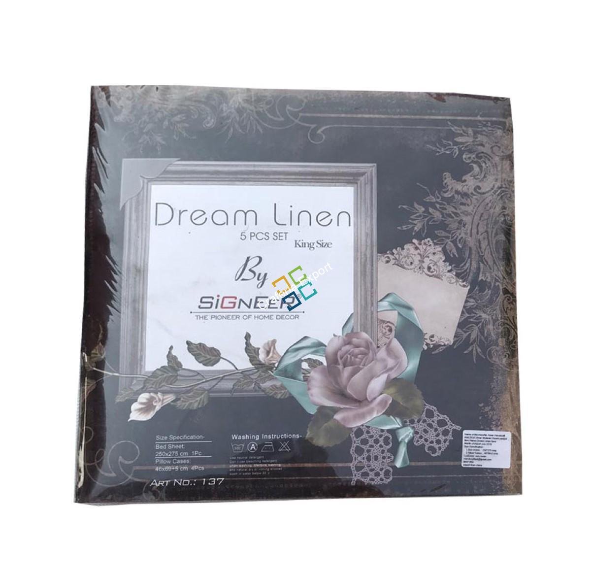 Lovely cotton King size Bedsheet with 2 Pillow and 2 Cushion ( Set of 5) - Image 3