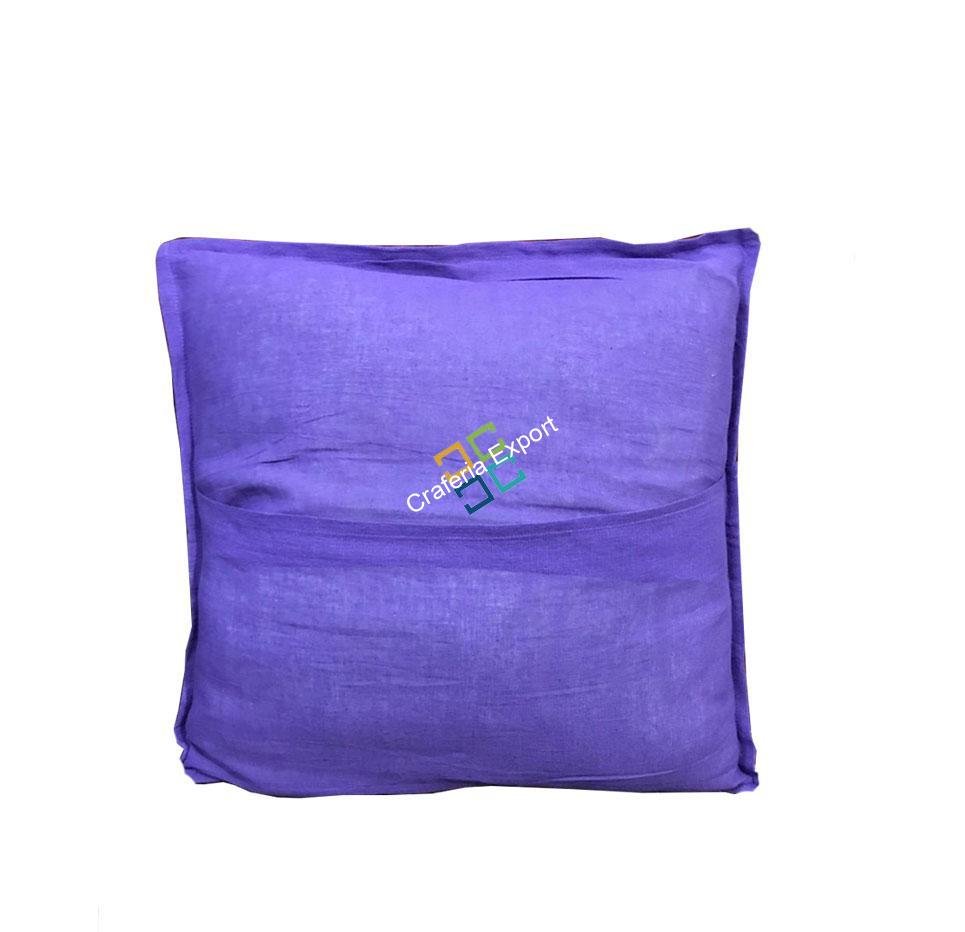 Traditional Jaipuri Elephant Jogi Patchwork Cushion Covers -Purple - Image 3
