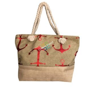 Casual Jute Tote/shoulder bag with Arrow Print for Casual Use
