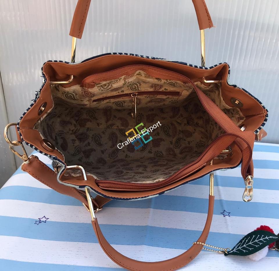 Casual Ikaat Printed cotton shoulder/Handbag with adjustable strap - Image 2