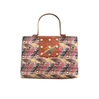 Elegant printed handbag/purse with metal handle