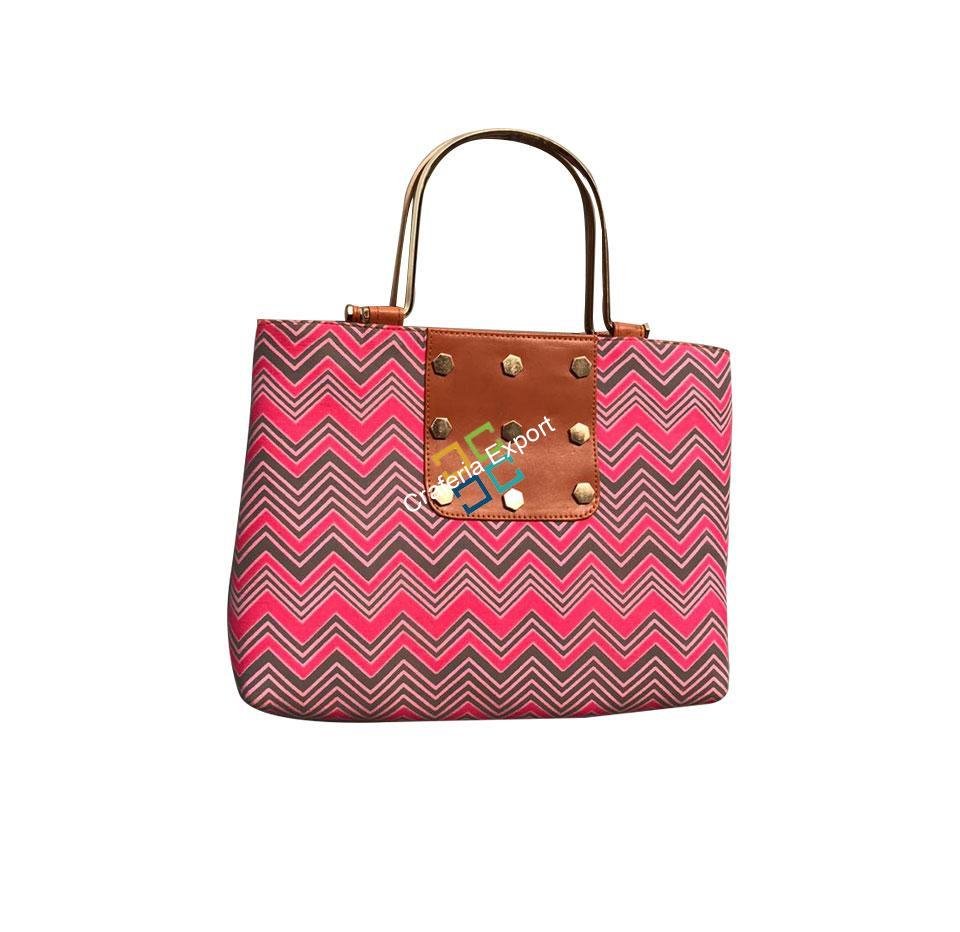 Stylish casual hand/shoulder bag with metal handle - Image 4