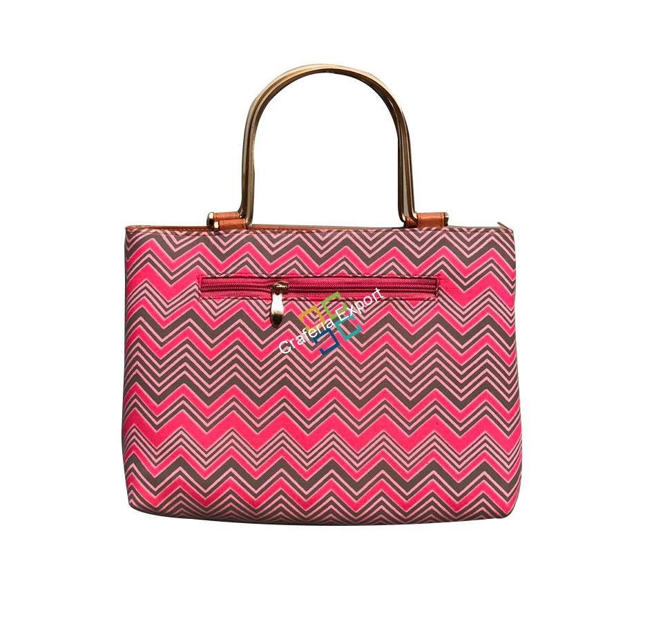 Elegant printed handbag/purse with metal handle - Image 4