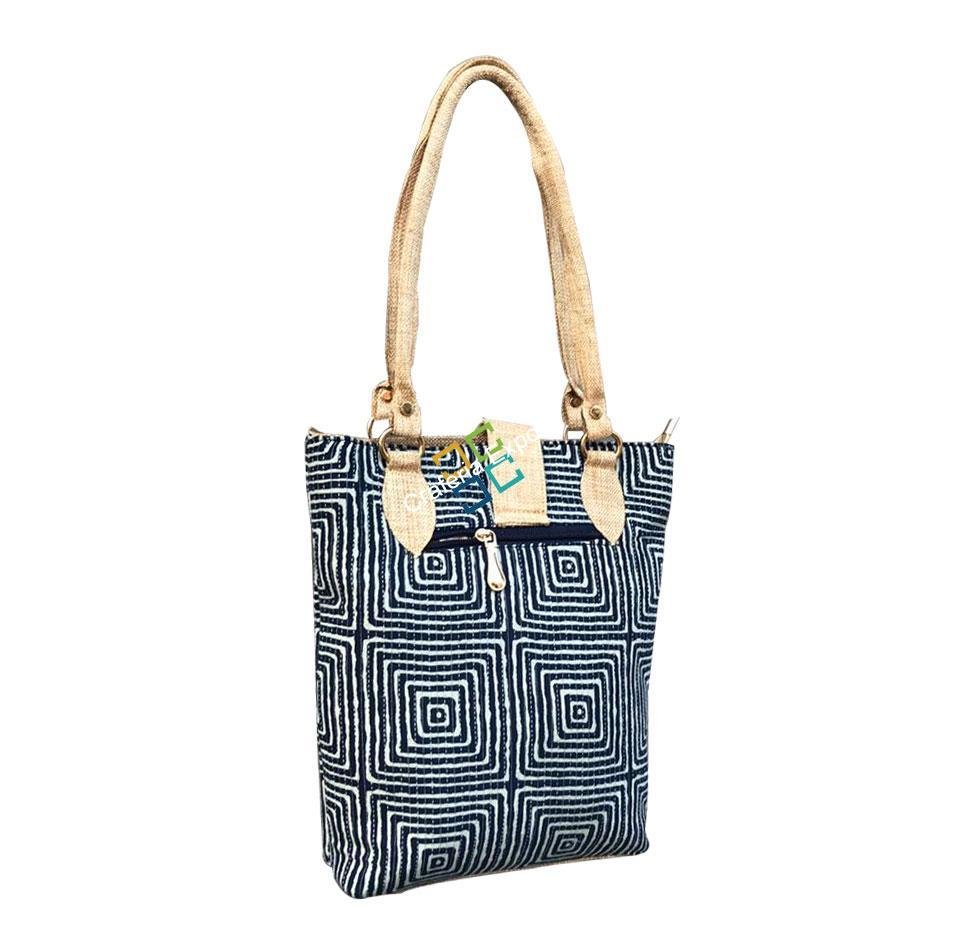 Regular Printed Shoulder Office Handbag with Lock Button - Image 2
