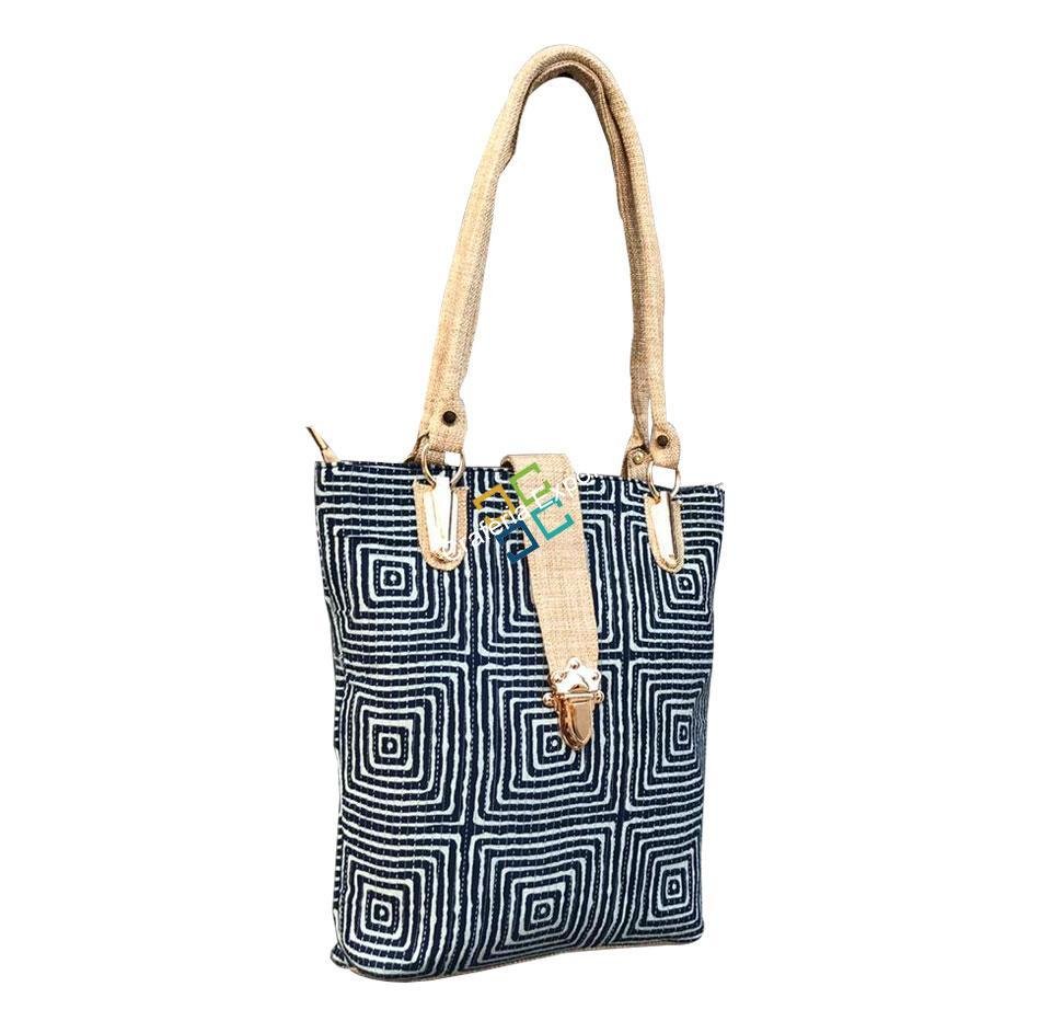 Regular Printed Shoulder Office Handbag with Lock Button