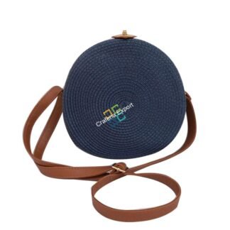 Trendy design small round Shaped cotton Zipper sling bags