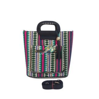 Multicoloured Stripes Jacquard Sling HandBags/Handheld