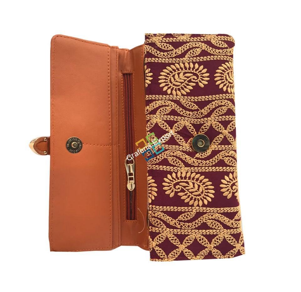 Chikankari Designed Wallet/Clutch For Girls & Women - Image 4