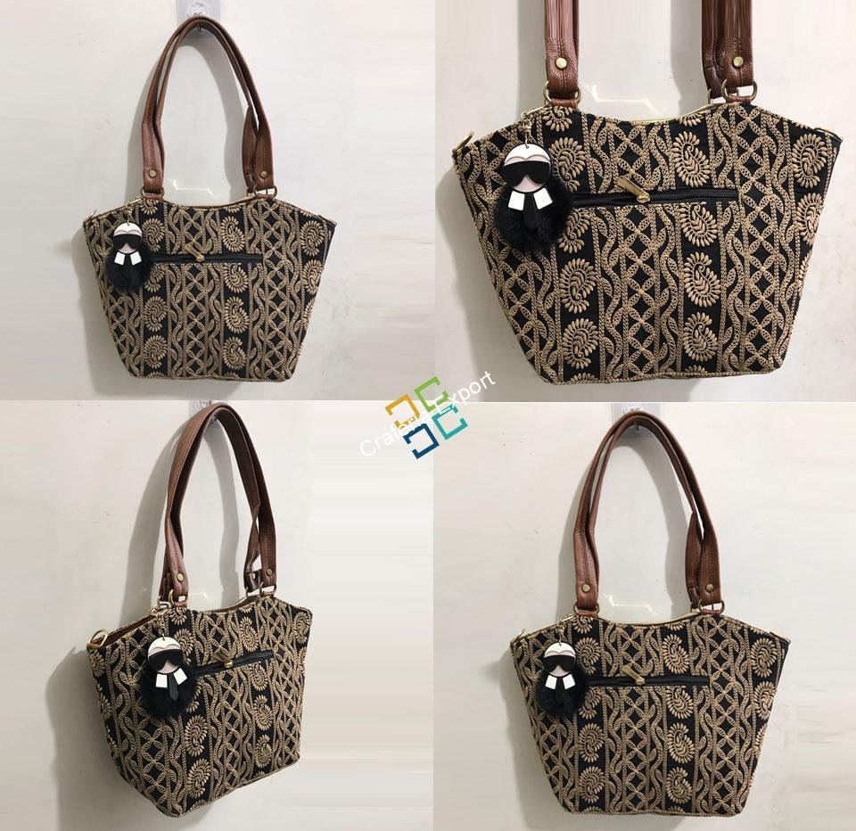 Lucknowi Embroidered Handbag/Shoulder Bag For Women & Girls - Image 2