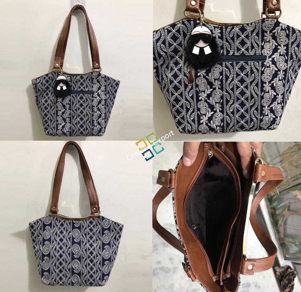 Lucknowi Embroidered Handbag/Shoulder Bag For Women & Girls - Image 5