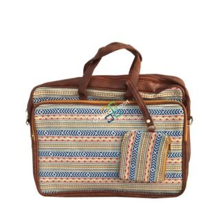 Trendy Ikkat Print Laptop Bags/Handbags With Mini Pouch For Women & Girls