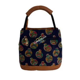 Beautiful Ikkat printed handheld handbags with handle