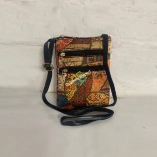 Casual Printed mobile pouch crossbody bag with adjustable belt