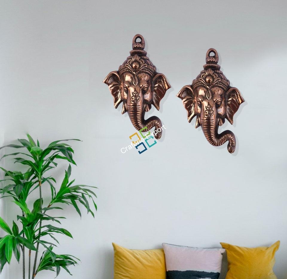 Ethnic Wall hanging metal Ganesha idol showpiece/ gift items - Image 5