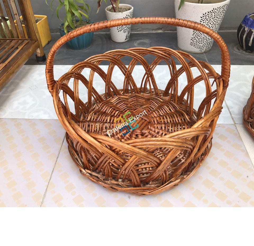 Handmade Storage Basket with Cane Frame ( Set of 3 ) - Image 4