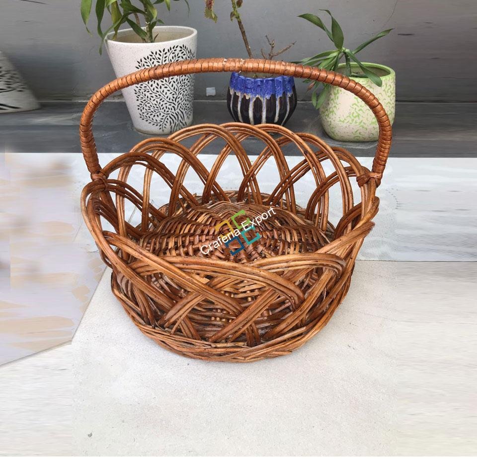 Handmade Storage Basket with Cane Frame ( Set of 3 ) - Image 5