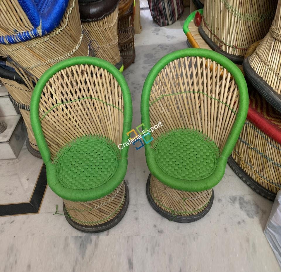 Bamboo Mudha Chairs Set of 2 Living room Furniture Ascents | Dining Chairs -Medium size Furniture - Image 2