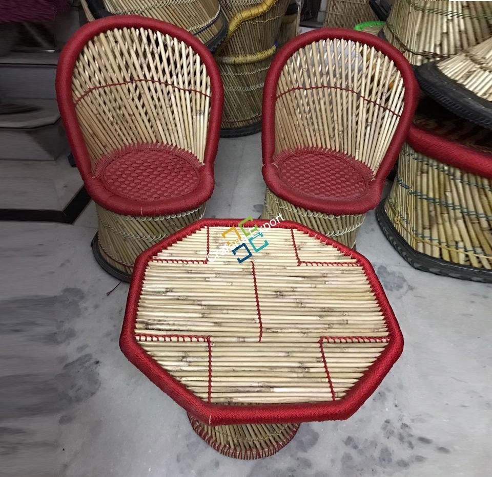 Bamboo Mudha Chairs Set of 2 Living room Furniture Ascents | Dining Chairs -Medium size Furniture - Image 6