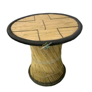 Bamboo Round Table with Extra Height For Living Rooms, Hotels, Garden, Bars Use -Black color