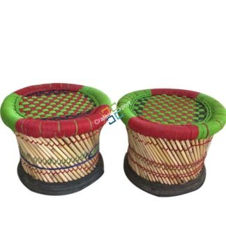 Natural bamboo Mudha Stool Pair/Muddha sitting stools- Small Size