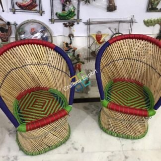 Handicrafts bamboo chairs mudha large size  (set of 2)