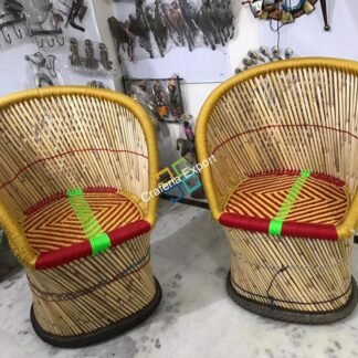 Handcrafted Bamboo Chairs Mudha/Muddha (Set Of 2) Extra Large Size