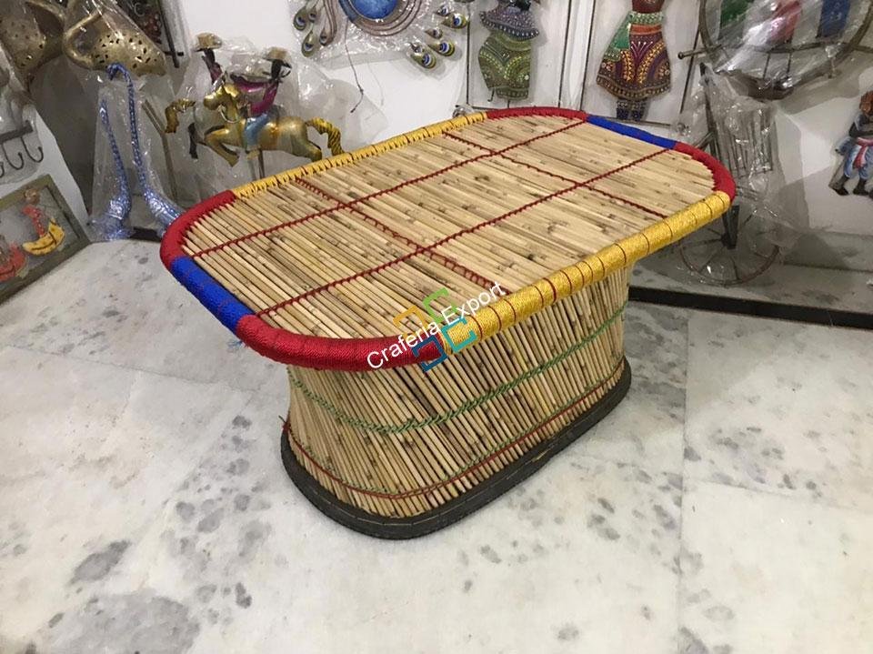 Rectangular Natural Bamboo Table Handcrafted XL-size