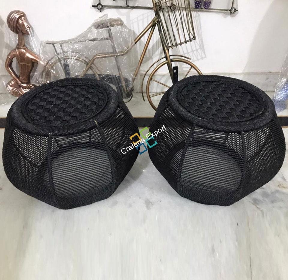 Handcrafted Plain Iron Stools Mudha for Indoor/Outdoor - Image 2