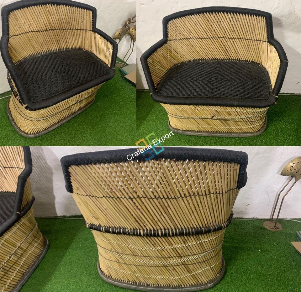 Handcrafted Bamboo Two Seater Mudha Chair For Indoor/Outdoor (Large Size) - Image 5