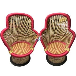Bamboo Chairs in Ullu-Cut Shaped Set of 2 (Large Size)