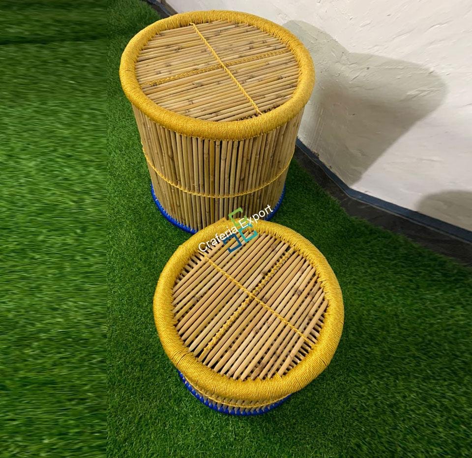 Handmade Bamboo Mudha for Indoor-outdoor Furniture (Set of 2) - Image 5