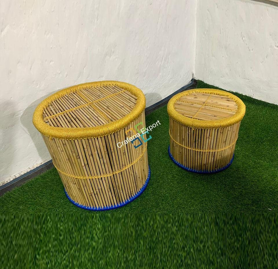Handmade Bamboo Mudha for Indoor-outdoor Furniture (Set of 2) - Image 6