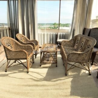 Natural Cane Sofa Furniture set with table for indoor and outdoor